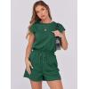 imageANRABESS Rompers for Women Summer 2025 Casual Cap Sleeve Crewneck Drawstring One Piece Jumpsuit Outfits with PocketsDeep Green