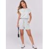 imageANRABESS Rompers for Women Summer 2025 Casual Cap Sleeve Crewneck Drawstring One Piece Jumpsuit Outfits with PocketsLight Grey