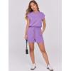 imageANRABESS Rompers for Women Summer 2025 Casual Cap Sleeve Crewneck Drawstring One Piece Jumpsuit Outfits with PocketsLight Purple