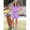 imageANRABESS Rompers for Women Summer 2025 Casual Cap Sleeve Crewneck Drawstring One Piece Jumpsuit Outfits with PocketsLight Purple