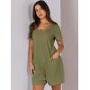 imageANRABESS Rompers for Women Summer Casual Short Sleeve Jumpsuits V Neck Loose Fit One Piece Outfits with Pockets 2025 ClothesArmy Green