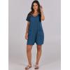 imageANRABESS Rompers for Women Summer Casual Short Sleeve Jumpsuits V Neck Loose Fit One Piece Outfits with Pockets 2025 ClothesBlue