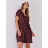 imageANRABESS Rompers for Women Summer Casual Short Sleeve Jumpsuits V Neck Loose Fit One Piece Outfits with Pockets 2025 ClothesBurgundy