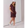 imageANRABESS Rompers for Women Summer Casual Short Sleeve Jumpsuits V Neck Loose Fit One Piece Outfits with Pockets 2025 ClothesBurgundy