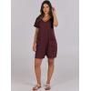 imageANRABESS Rompers for Women Summer Casual Short Sleeve Jumpsuits V Neck Loose Fit One Piece Outfits with Pockets 2025 ClothesBurgundy