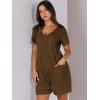 imageANRABESS Rompers for Women Summer Casual Short Sleeve Jumpsuits V Neck Loose Fit One Piece Outfits with Pockets 2025 ClothesCoffee
