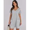 imageANRABESS Rompers for Women Summer Casual Short Sleeve Jumpsuits V Neck Loose Fit One Piece Outfits with Pockets 2025 ClothesGrey
