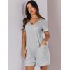 imageANRABESS Rompers for Women Summer Casual Short Sleeve Jumpsuits V Neck Loose Fit One Piece Outfits with Pockets 2025 ClothesGrey