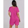 imageANRABESS Rompers for Women Summer Casual Short Sleeve Jumpsuits V Neck Loose Fit One Piece Outfits with Pockets 2025 ClothesHot Pink