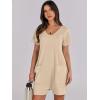 imageANRABESS Rompers for Women Summer Casual Short Sleeve Jumpsuits V Neck Loose Fit One Piece Outfits with Pockets 2025 ClothesKhaki