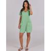 imageANRABESS Rompers for Women Summer Casual Short Sleeve Jumpsuits V Neck Loose Fit One Piece Outfits with Pockets 2025 ClothesLight Green