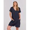 imageANRABESS Rompers for Women Summer Casual Short Sleeve Jumpsuits V Neck Loose Fit One Piece Outfits with Pockets 2025 ClothesNavy Blue