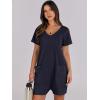 imageANRABESS Rompers for Women Summer Casual Short Sleeve Jumpsuits V Neck Loose Fit One Piece Outfits with Pockets 2025 ClothesNavy Blue