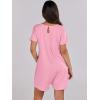imageANRABESS Rompers for Women Summer Casual Short Sleeve Jumpsuits V Neck Loose Fit One Piece Outfits with Pockets 2025 ClothesPink