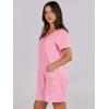 imageANRABESS Rompers for Women Summer Casual Short Sleeve Jumpsuits V Neck Loose Fit One Piece Outfits with Pockets 2025 ClothesPink