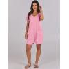 imageANRABESS Rompers for Women Summer Casual Short Sleeve Jumpsuits V Neck Loose Fit One Piece Outfits with Pockets 2025 ClothesPink