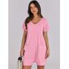 imageANRABESS Rompers for Women Summer Casual Short Sleeve Jumpsuits V Neck Loose Fit One Piece Outfits with Pockets 2025 ClothesPink