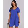 imageANRABESS Rompers for Women Summer Casual Short Sleeve Jumpsuits V Neck Loose Fit One Piece Outfits with Pockets 2025 ClothesRoyal Blue