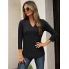 imageANRABESS Women 34 Length Sleeve Tops V Neck Basic Dressy Casual Business Tunic Tee Shirts 2025 Fall Summer Trendy OutfitsBlack