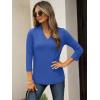 imageANRABESS Women 34 Length Sleeve Tops V Neck Basic Dressy Casual Business Tunic Tee Shirts 2025 Fall Summer Trendy OutfitsBlue