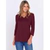 imageANRABESS Women 34 Length Sleeve Tops V Neck Basic Dressy Casual Business Tunic Tee Shirts 2025 Fall Summer Trendy OutfitsBurgundy