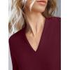 imageANRABESS Women 34 Length Sleeve Tops V Neck Basic Dressy Casual Business Tunic Tee Shirts 2025 Fall Summer Trendy OutfitsBurgundy
