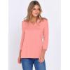imageANRABESS Women 34 Length Sleeve Tops V Neck Basic Dressy Casual Business Tunic Tee Shirts 2025 Fall Summer Trendy OutfitsPink