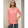 imageANRABESS Women 34 Length Sleeve Tops V Neck Basic Dressy Casual Business Tunic Tee Shirts 2025 Fall Summer Trendy OutfitsPink