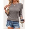 imageANRABESS Women 34 Sleeve Length Shirts 2025 Fall Lightweight Sweaters Loose Fit Ribbed Knit Casual Soft Layering TopsCool Ash Brown