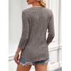 imageANRABESS Women 34 Sleeve Length Shirts 2025 Fall Lightweight Sweaters Loose Fit Ribbed Knit Casual Soft Layering TopsCool Ash Brown