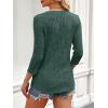 imageANRABESS Women 34 Sleeve Length Shirts 2025 Fall Lightweight Sweaters Loose Fit Ribbed Knit Casual Soft Layering TopsGreen