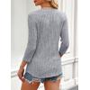 imageANRABESS Women 34 Sleeve Length Shirts 2025 Fall Lightweight Sweaters Loose Fit Ribbed Knit Casual Soft Layering TopsGrey