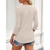 imageANRABESS Women 34 Sleeve Length Shirts 2025 Fall Lightweight Sweaters Loose Fit Ribbed Knit Casual Soft Layering TopsLight Khaki