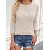 imageANRABESS Women 34 Sleeve Length Shirts 2025 Fall Lightweight Sweaters Loose Fit Ribbed Knit Casual Soft Layering TopsLight Khaki