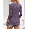 imageANRABESS Women 34 Sleeve Length Shirts 2025 Fall Lightweight Sweaters Loose Fit Ribbed Knit Casual Soft Layering TopsPurple