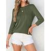 imageANRABESS Women Dressy Casual Blouse 34 Long Sleeve T Shirts Pleated Round Neck Business Work Tunic Tops 2025 Fall OutfitsArmy Green