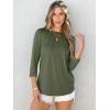 imageANRABESS Women Dressy Casual Blouse 34 Long Sleeve T Shirts Pleated Round Neck Business Work Tunic Tops 2025 Fall OutfitsArmy Green