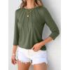 imageANRABESS Women Dressy Casual Blouse 34 Long Sleeve T Shirts Pleated Round Neck Business Work Tunic Tops 2025 Fall OutfitsArmy Green