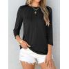 imageANRABESS Women Dressy Casual Blouse 34 Long Sleeve T Shirts Pleated Round Neck Business Work Tunic Tops 2025 Fall OutfitsBlack