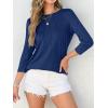 imageANRABESS Women Dressy Casual Blouse 34 Long Sleeve T Shirts Pleated Round Neck Business Work Tunic Tops 2025 Fall OutfitsDark Blue