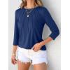 imageANRABESS Women Dressy Casual Blouse 34 Long Sleeve T Shirts Pleated Round Neck Business Work Tunic Tops 2025 Fall OutfitsDark Blue