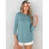 imageANRABESS Women Dressy Casual Blouse 34 Long Sleeve T Shirts Pleated Round Neck Business Work Tunic Tops 2025 Fall OutfitsGray Green