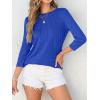imageANRABESS Women Dressy Casual Blouse 34 Long Sleeve T Shirts Pleated Round Neck Business Work Tunic Tops 2025 Fall OutfitsRoyal Blue