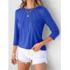 imageANRABESS Women Dressy Casual Blouse 34 Long Sleeve T Shirts Pleated Round Neck Business Work Tunic Tops 2025 Fall OutfitsRoyal Blue
