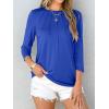 imageANRABESS Women Dressy Casual Blouse 34 Long Sleeve T Shirts Pleated Round Neck Business Work Tunic Tops 2025 Fall OutfitsRoyal Blue