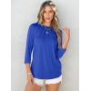 imageANRABESS Women Dressy Casual Blouse 34 Long Sleeve T Shirts Pleated Round Neck Business Work Tunic Tops 2025 Fall OutfitsRoyal Blue