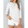 imageANRABESS Women Dressy Casual Blouse 34 Long Sleeve T Shirts Pleated Round Neck Business Work Tunic Tops 2025 Fall OutfitsWhite