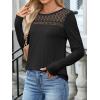 imageANRABESS Women Lace Tops Long Sleeve Shirts Eyelet Dressy Casual Blouses 2025 Fall Business Work OutfitsBlack