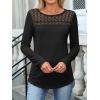 imageANRABESS Women Lace Tops Long Sleeve Shirts Eyelet Dressy Casual Blouses 2025 Fall Business Work OutfitsBlack