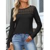 imageANRABESS Women Lace Tops Long Sleeve Shirts Eyelet Dressy Casual Blouses 2025 Fall Business Work OutfitsBlack